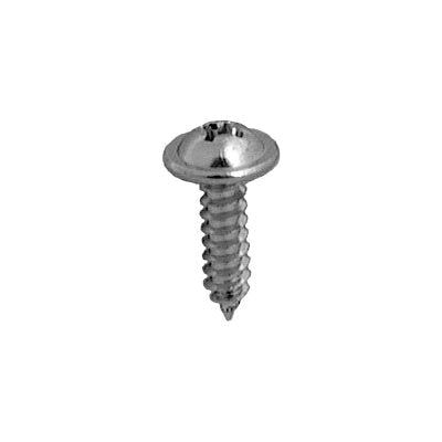 AP2806 Phillips Round Head Washer A/AB Point Tapping Screw, #8 Screw x 5/8 in L, Chrome