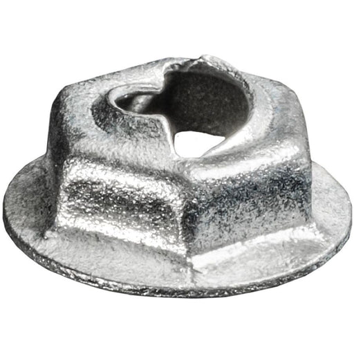 Auveco AP2897 Hex Washer Thread Cutting Nut, 1/4 in Stud x 1/4 in Across Flats, Zinc