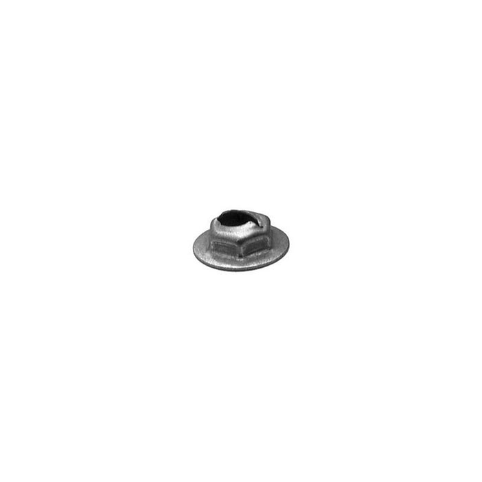 Auveco AP3405 Hex Washer Thread Cutting Nut, 1/4 in Stud x 7/16 in Across Flats, Zinc