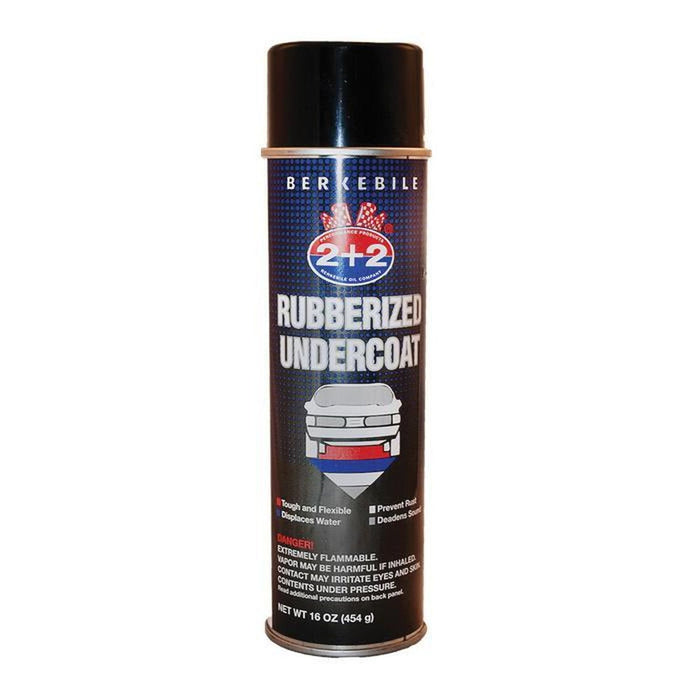 BERKEBILE OIL COMPANY 2+2 B2200 Rubberized Undercoating, 16 Oz, Aerosol Can, Black/Opaque, Liquid, S