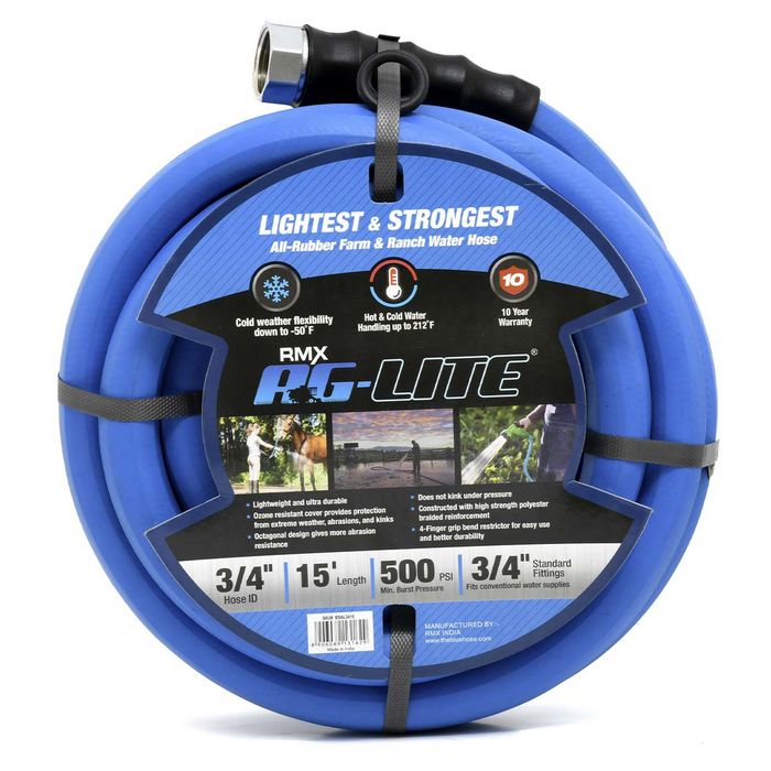 Blue Bird Air Hoses AL3415 3/4" x 15' Rubber Farm & Ranch Water Hose