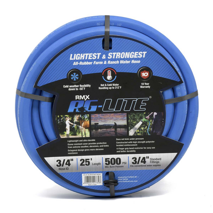 Blue Bird Air Hoses BSAL3425 3/4" x 25' Hot/Cold Water Rubber Garden Hose