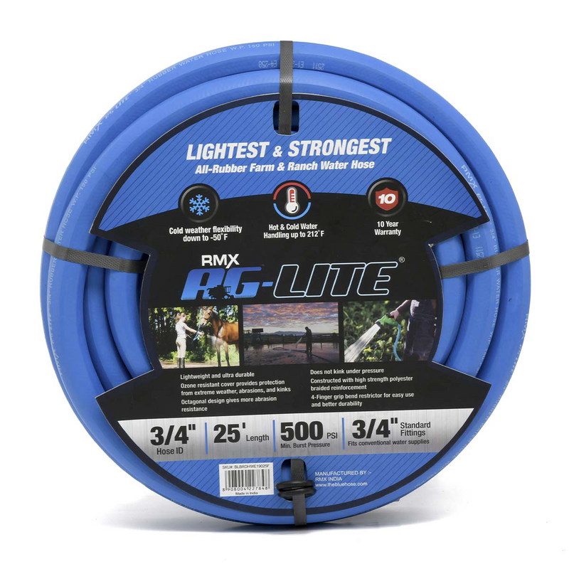 BSAL3425 3/4" x 25' Hot/Cold Water Rubber Garden Hose