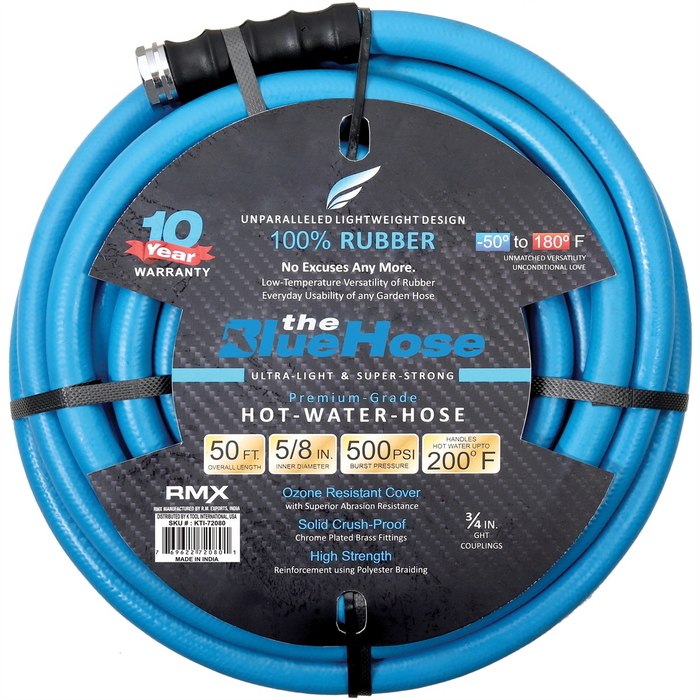 Blue Bird Air Hoses BSAL5850 5/8" x 50' Hot/Cold Water Rubber Garden Hose