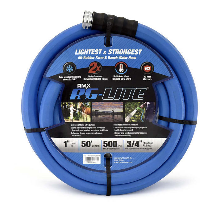 Blue Bird Air Hoses BSALONE50 1" x 50' Hot/Cold Water Rubber Garden Hose