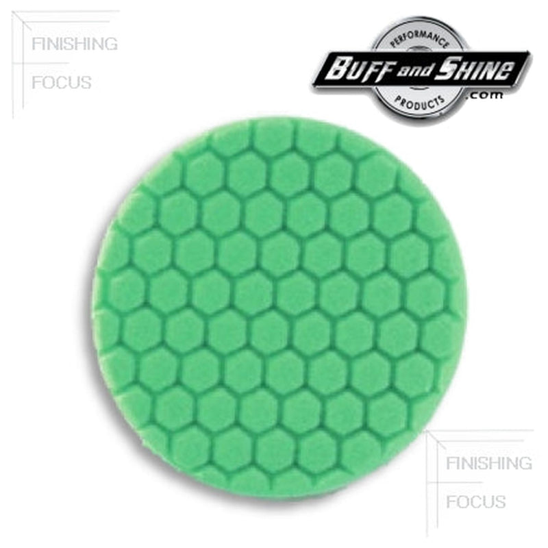Buff and Shine Green foam grip pad with convoluted face pattern and center ring
