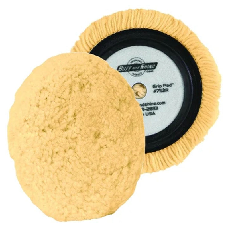Buff and Shine and SHINE 752R Buffing Pad, 7-1/2 in Dia, 1-1/4 in THK, Hook and Loop Attachment, 100