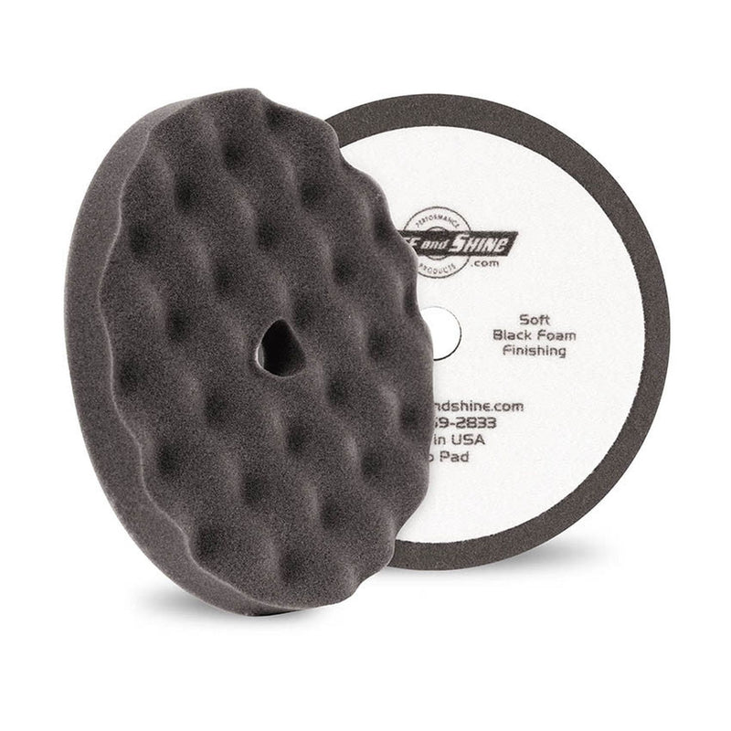 Buff and Shine and SHINE 820FBW Grip Pad, 8 in Dia, 1 in THK, Hook and Loop Attachment, Foam Pad, Bl