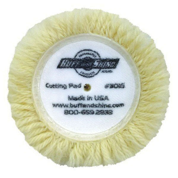 Buff and Shine and SHINE Grip Pad 301G Twist Buffing Pad, 3 in Dia, Hook and Loop Attachment, Wool P