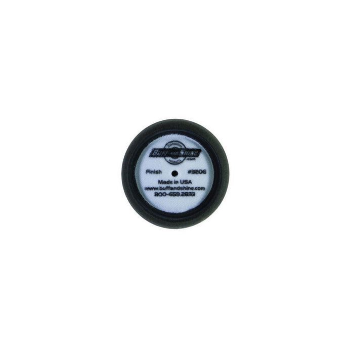 Buff and Shine 320G Curved Back 1 in Foam Buffing Pad 3 in Diameter Black Hook and Loop