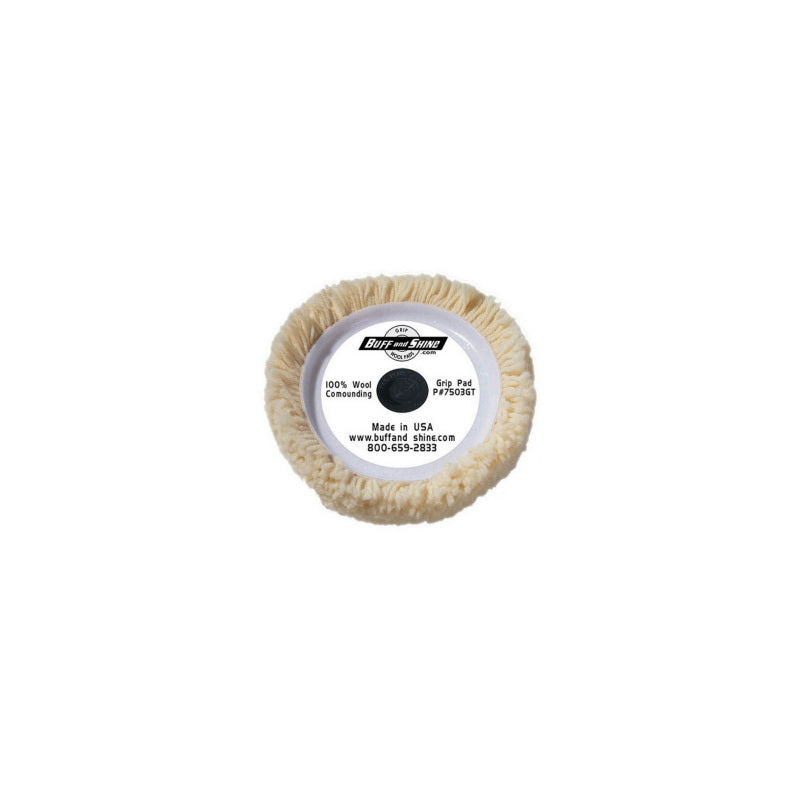 7503GT Grip Pad, 7-1/2 in, Hook and Loop, Natural, 100% Twisted Wool