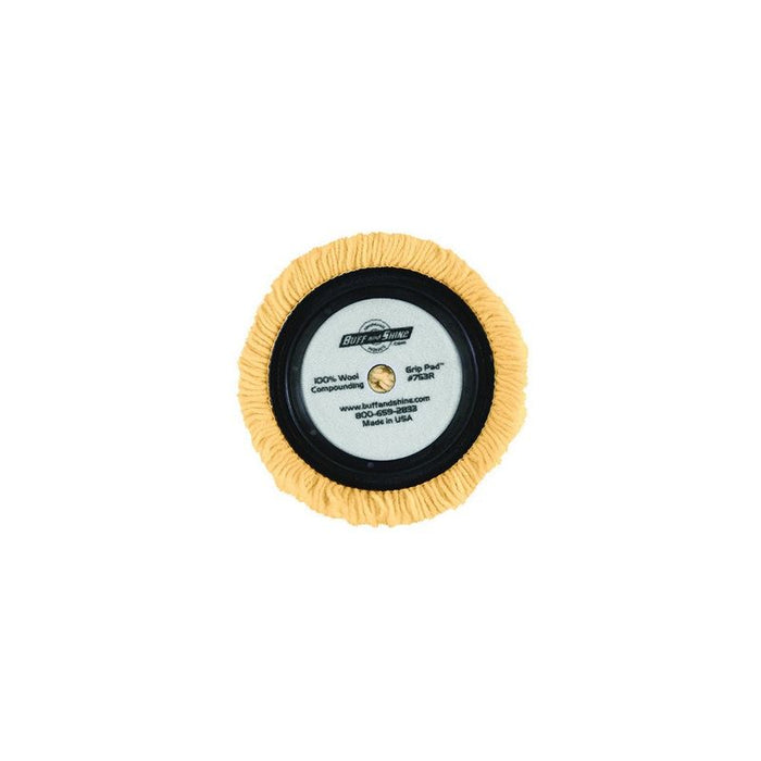 Buff and Shine and SHINE 753R Grip Pad, 7-1/2 in Dia, 2 in THK, 100% Twisted Wool Pad — view 3