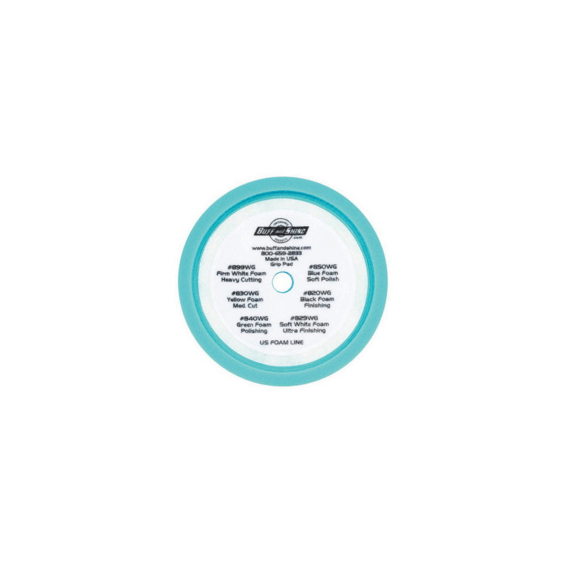 Convoluted Face Grip Pad 852WG, 8 in Diameter, 1-1/2 in Thick, Light Blue Hook & Loop