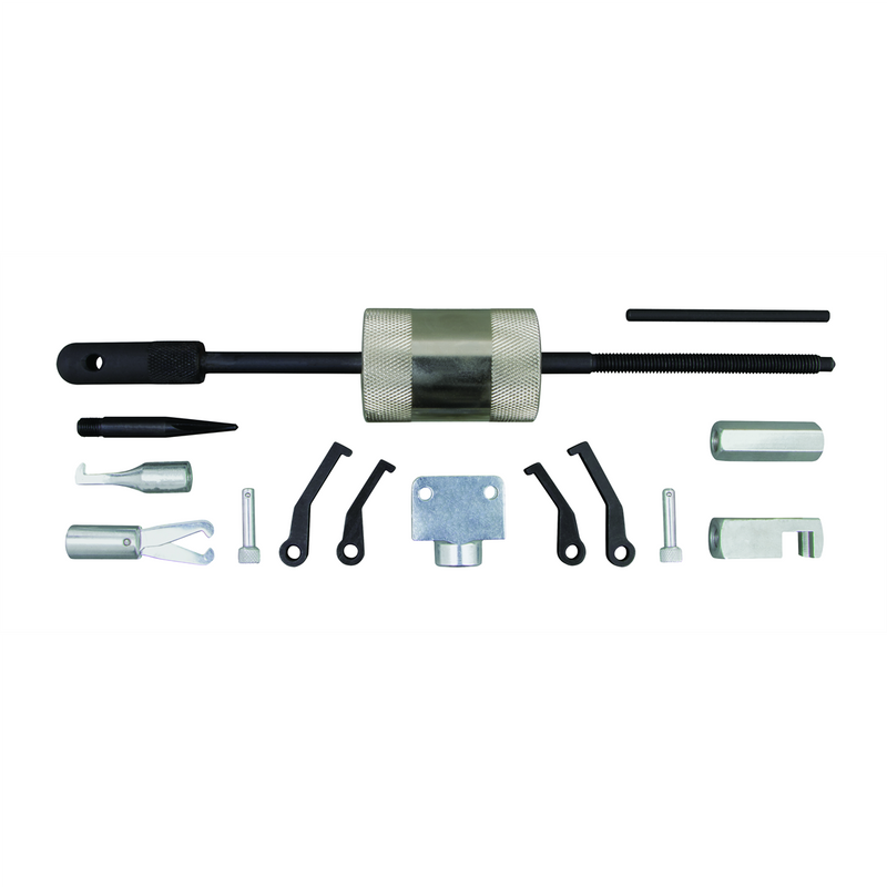DUTY SLIDE HAMMER AND PULLER SET, 14 PIECE