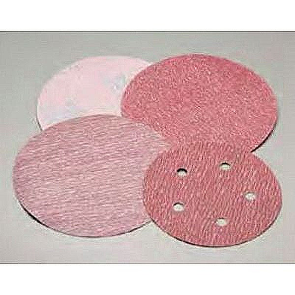 Carborundum® Carbo Premier Red™ 20276 Dri-Lube Grip-On Sanding Disc, 6 in, P400 Grit, Aluminum Oxide