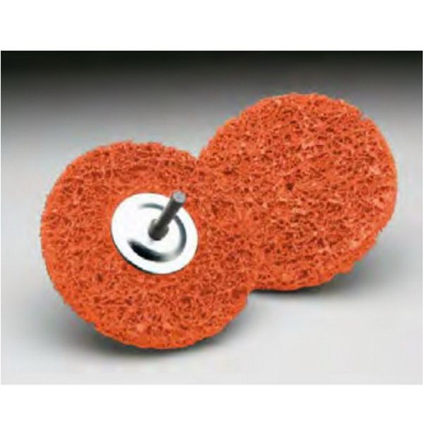 Norton Abrasives Carborundum Carbo Fire 39321 Non-Woven Surface Strip Disc, 4 in Dia, Orange