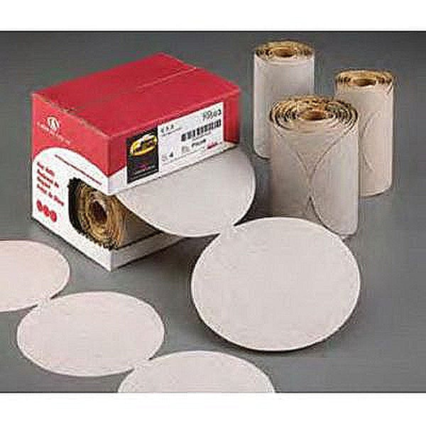 Carborundum® Carbo White Lightning™ 99373 Dri-Lube Stick-On Sanding Disc Roll, 6 in, P180 Grit, Aluminum Oxide