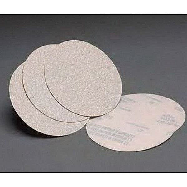 Carborundum® Carbo White Lightning™ 99420 Dri-Lube Grip-On Sanding Disc, 6 in, P150 Grit, Aluminum Oxide