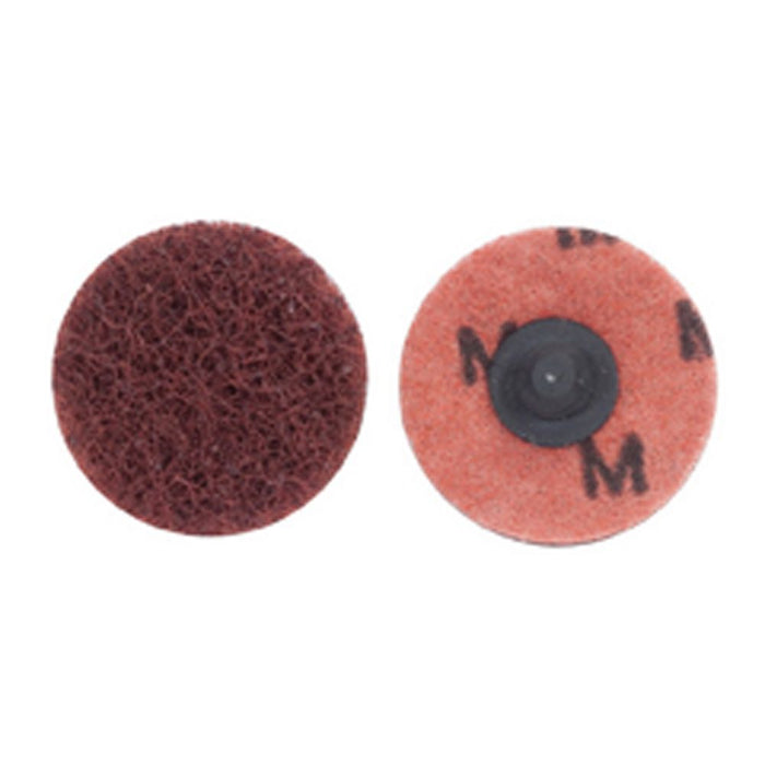 Norton Abrasives Norton Merit 64065 Non-Woven Quick Change Buffing Disc, 3 in Dia, 100 Grit, Maroon