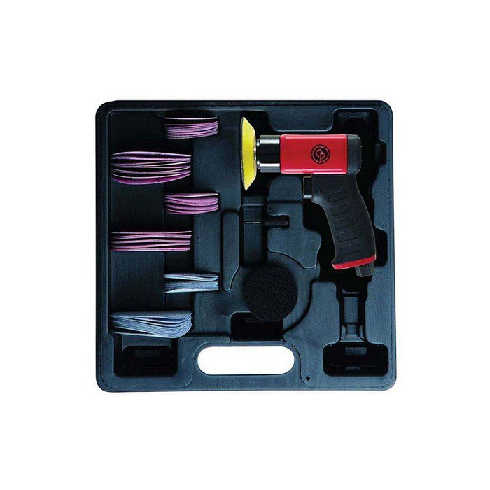 Chicago Pneumatic 7200S Hook and Loop Pad Air Random Orbital Sander Kit, 2 in, 3 in, 3/32 in, 15000