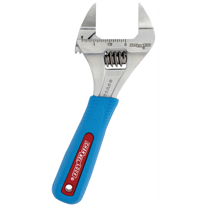 Channellock Tools Wideazz 6Swcb Adjustable Wrench, 6 In Oal, 1.34 In Jaw, Code Blue Comfort Grip