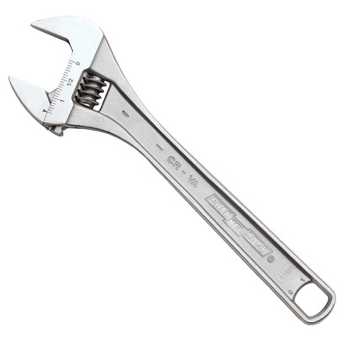 Channellock Tools Adjustable Wrench, 18 In Oal, 2.09 In Jaw, Code Blue Comfort Grip, Tapered Grip