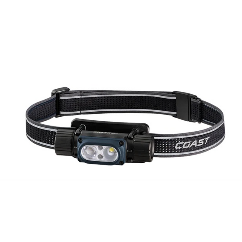 Coast WPH30R Waterproof Headlamp 1000 Lumens, IP68, Five Modes, White/Red Beams