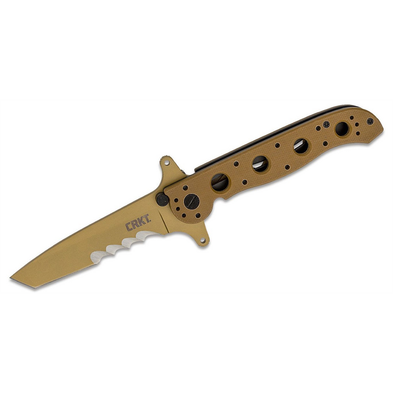 1.4116 Titanium Nitride Veff Serrations Folding Knife with Liner Lock