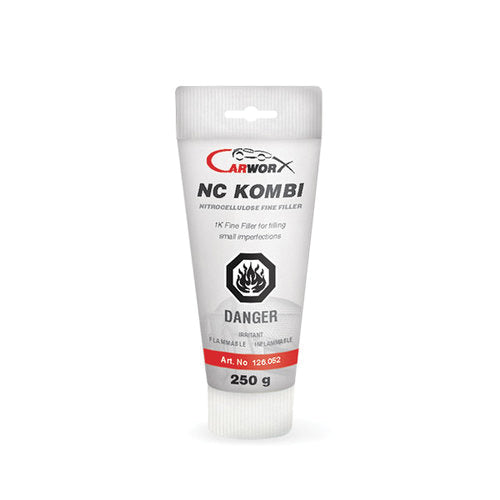 Carworx 126.052 NC Kombi 1K Fine Filler, 250 gm Plastic Tube, Liquid, Dark Gray