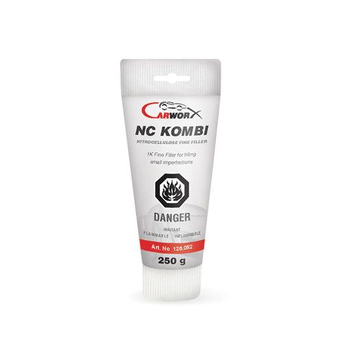 Carworx 126.052 NC Kombi 1K Fine Filler, 250 gm Plastic Tube, Liquid, Dark Gray