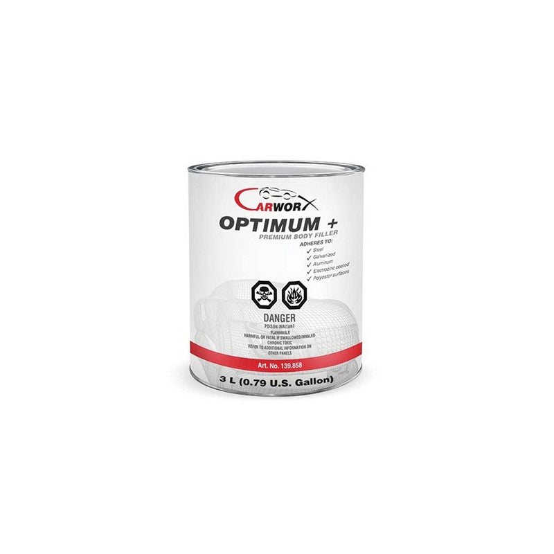 139.858 Optimum + Premium Body Filler, 3 L, White/Gray, Paste