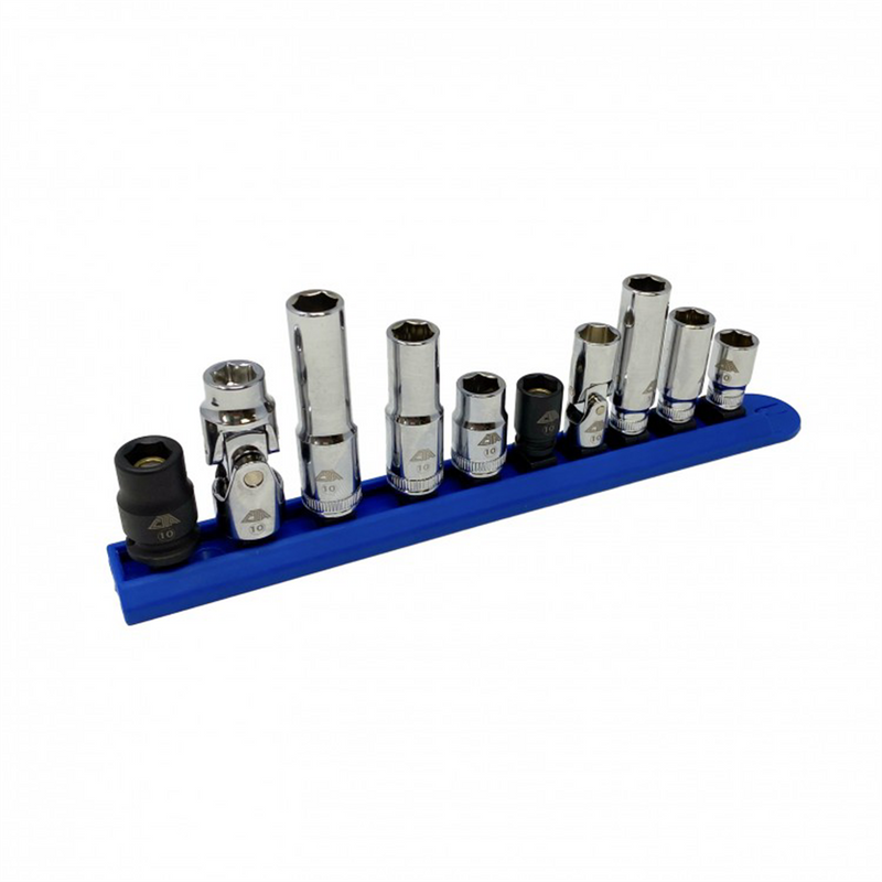 10 mm Socket Set 3805, 10-Piece Includes Stubby, Deep, Flex, Magnetic Impact