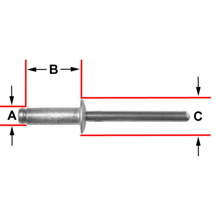 Disco Automotive Hardware 1/8" Diametermeter 3/16" - 1/4" Grip