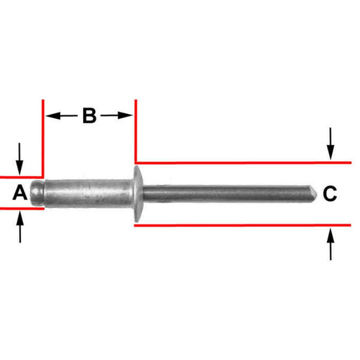 Disco Automotive Hardware 1/8" Diametermeter 3/16" - 1/4" Grip