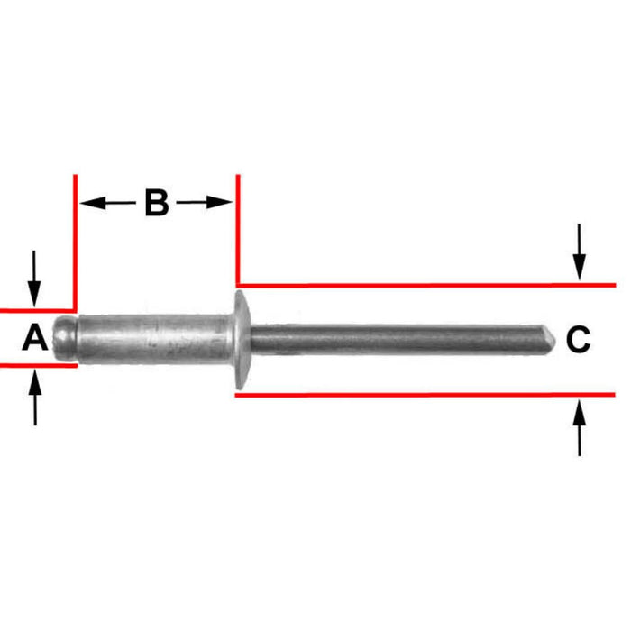 Disco Automotive Hardware 3/16" Diametermeter 1/16" - 1/8" Grip