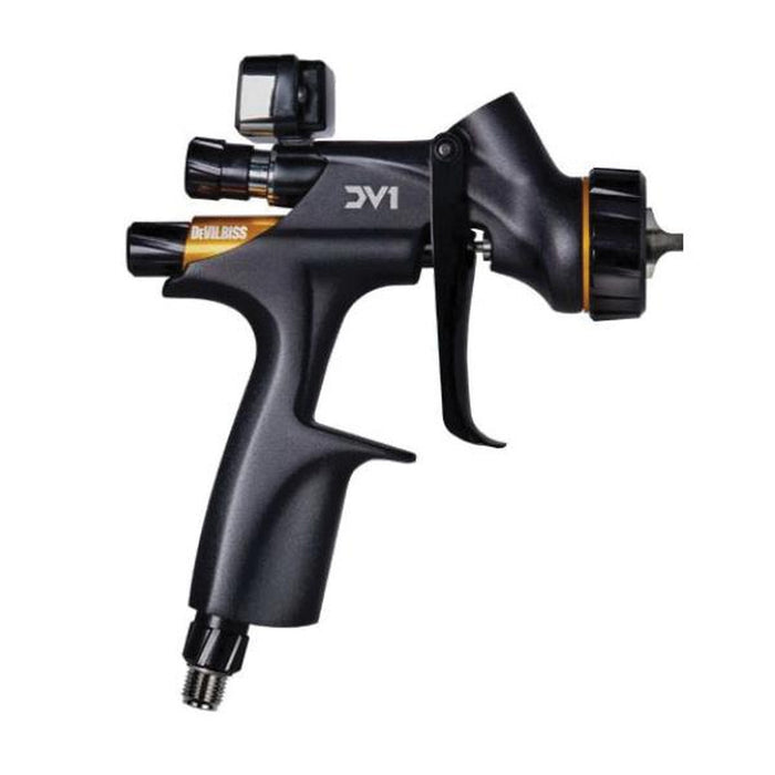 DeVilbiss 704521 DV1 Series HVLP Uncupped Clearcoat Spray Gun with 1.2 mm, 1.3 mm, 1.4 mm Nozzles