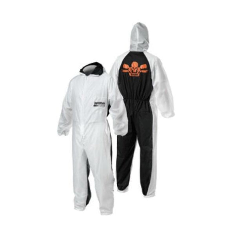 Reusable Coverall 803596 Medium White Nylon Front Cotton Back with Elastic Waist