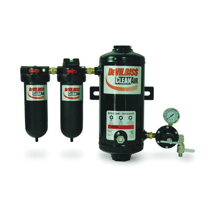 DeVilbiss 130026 3-Stage Desiccant Air Dryer System, 1/2 in FNPT Inlet x 1/2 in FNPT Outlet, 25 cfm,
