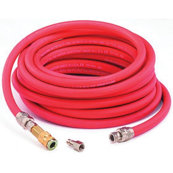 DeVilbiss 220052 3-Piece Reusable Air Hose Assembly, 35 ft, 3/8 in ID x 11/16 in OD, Synthetic Rubbe