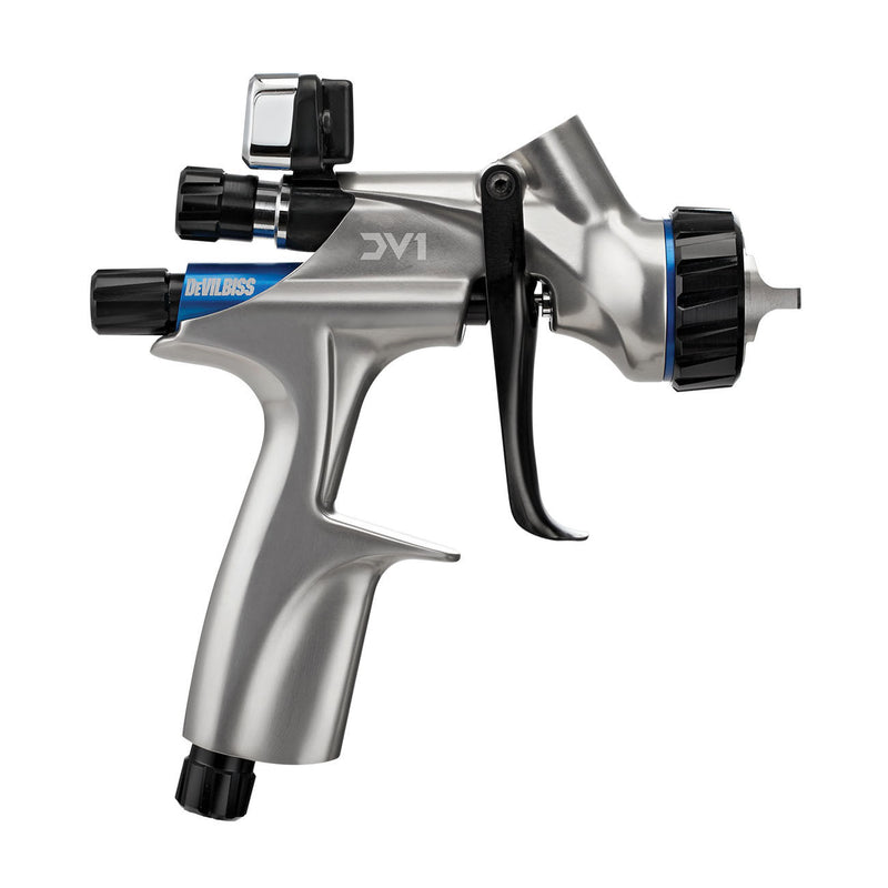 DeVilbiss 704504 DV1-B PLUS HVLP Uncupped Basecoat Spray Gun, 1.2, 1.3, 1.4 mm Nozzle, HVLP Uncupped
