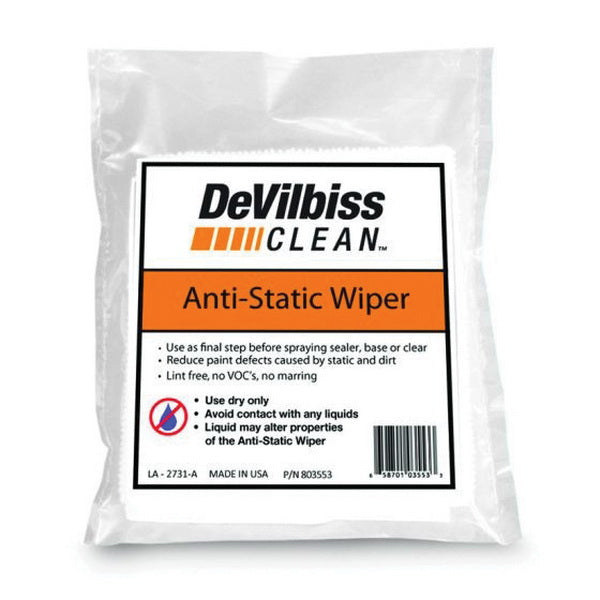 DeVilbiss DeVilbiss CLEAN 803553 Anti-Static Wiper, Fabric, White, Case Packing
