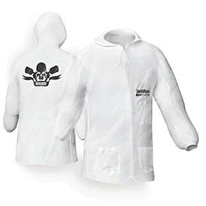 Hooded Lab Coat 803665 Large White Nylon Elastic Waist