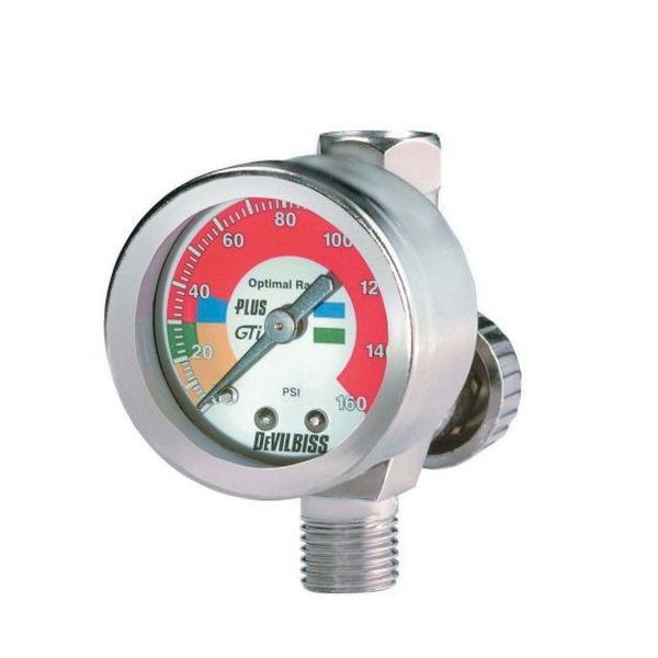 DeVilbiss HAV-511 High Output Air Adjusting Valve with Gauge, 1/4 in MNPT Inlet x 1/4 in FNPT Outlet