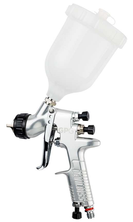 DeVilbiss 905012 Gravity Feed Spray Gun with Cup, 1.3, 1.5, 1.8 mm Nozzle