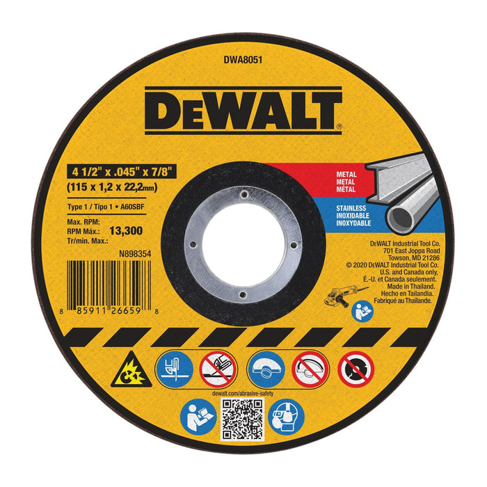 DeWALT 4-1/2 X .045 X 7/8 T1 Cutting