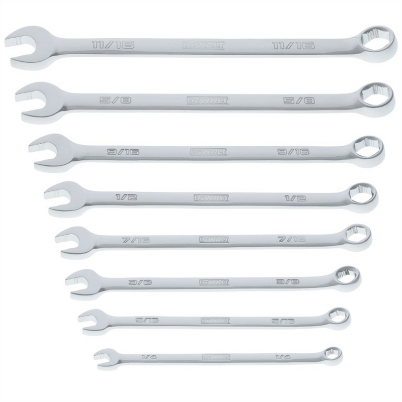 SAE Combination Wrench Set DWMT45427 - 8-Piece Stackable Tough Box Case