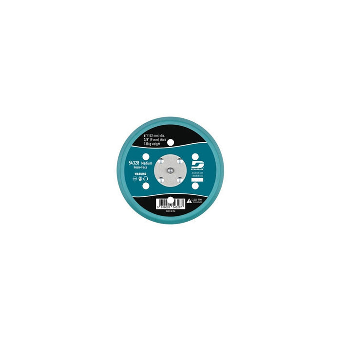 Dynabrade 54328 Vacuum Short Nap Disc Backing Pad, 6 in Dia, 5/16-24 Arbor/Shank, Urethane, Hook Att