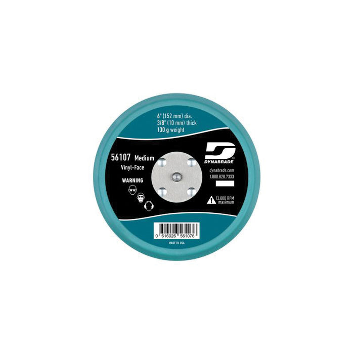 Dynabrade 56107 Non-Vacuum Disc Backing Pad, 6 in Dia, 5/16-24 Arbor/Shank, Urethane/Vinyl, PSA Atta