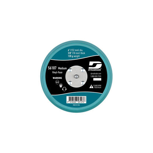Dynabrade 56107 Non-Vacuum Disc Backing Pad, 6 in Dia, 5/16-24 Arbor/Shank, Urethane/Vinyl, PSA Atta