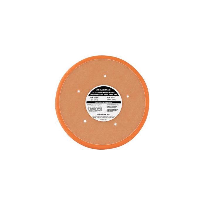 Dynabrade 56236 Non-Vacuum Short Nap Disc Backing Pad, 8 in Dia, Urethane/Vinyl, Hook Attachment, 5